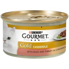 Šlapias kačių maistas Purina Gourmet Gold Duck & Turkey in brown sauce, kalakutiena/antiena, 0.085 kg
