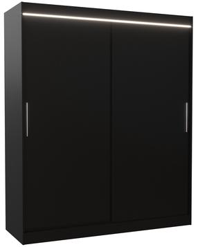 Skapis ADRK Lincoln 180, melna krās., 58 cm x 180 cm x 215 cm