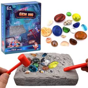 Arheologa komplekts Gem Dig, daudzkrāsaina