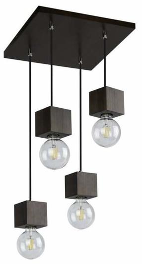 Šviestuvas lubų Spot-Light Trongo, E27, 4 x 60 W, riešutmedžio sp. / juoda sp., 34 x 34 cm