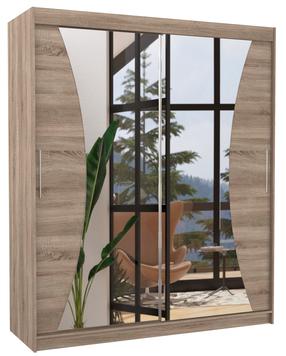 Spinta ADRK Charlotte 180, ruda sp./rusva sp., 58 cm x 180 cm x 215 cm, su veidrodžiu