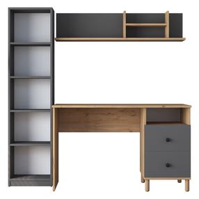 Rakstāmgalds un plaukts Kalune Design HA115 893RAN3337, 120 cm x 50 cm, 161.8 cm, antracīta krās./valriekstu krās.
