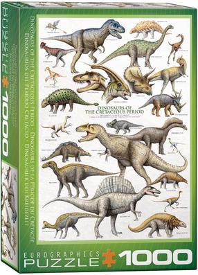 Пазл Eurographics Dinosaurs Of The Cretaceous Period 6000-0098, 67.6 см x 48.9 см, 1000 шт., многоцветный