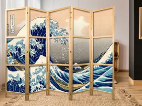 Fototapetas Artgeist Pertvara - Great Wave In Kanagawa II Paravent_Sj0018, 172 cm x 225 cm