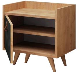 Naktsskapītis Kalune Design Juuna 811MDD3416, ozola krās./melns krās., 59 cm x 50 cm x 40 cm