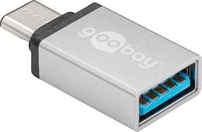 Adapteris Goobay USB Type-C male, USB A female, sudraba krās.