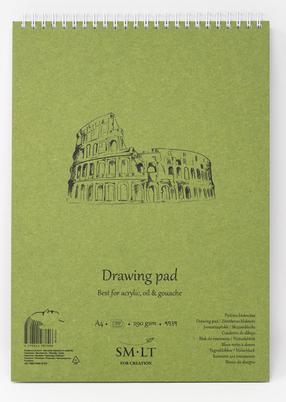 Zīmēšanas papīrs Smiltainis Drawing Pad, A4, 290 g/m², balta krās., 29.7 cm x 21 cm, 20 lapu gab.