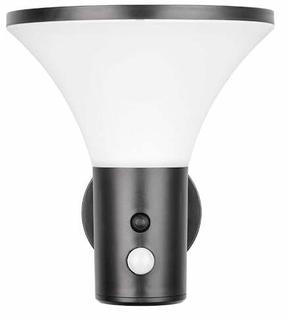 Sienas gaismeklis ar saules bateriju Reality Gorda, 3.5W, IP44, pelēka krās.