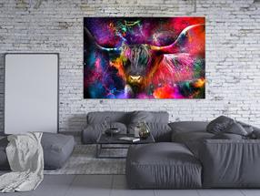 Reprodukcija Artgeist Colorful Bull DKNW0873XLPWD, 90 cm x 60 cm