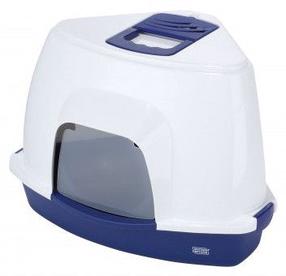 Uždaro tipo kačių tualetas Europet Bernina Medio Blue, mėlyna sp./balta sp., uždaras, 56 cm x 38 cm x 40 cm