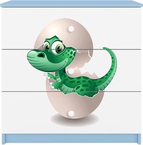Vaikiška komoda Kocot Kids Babydreams Baby Dino, mėlyna sp./balta sp., 41 cm x 80 cm x 80.5 cm