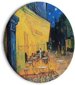 Apvali reprodukcija ant drobės Artgeist Café Terrace at Night, Vincent Van Gogh - View of a French Street, 80 cm x 80 cm