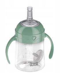 Gertuvė su silikoniniu šiaudeliu Lovi Weighted 35/364, 150 ml, 6+ mėn., plastikas/silikonas, žalia sp.