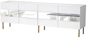 TV-laud Kalune Design Leon, kuldne v./valge v., 180 cm x 35 cm x 59 cm