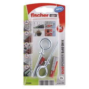 Kaištis su varžtu Fischer DuoPower, plytoms/betonui, 8 mm x 40 mm, 2 vnt.