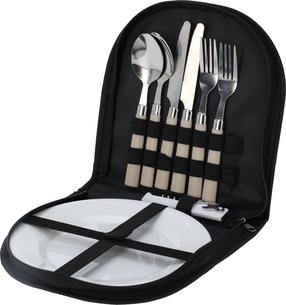 Servēšanas komplekts 170491900, balta krās./melna krās., plastmasa/nerūsējošais tērauds/poliesters