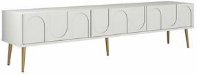 Televizoriaus spintelė Kalune Design Lyon 43, aukso sp./balta sp., 35 cm x 180 cm x 43 cm