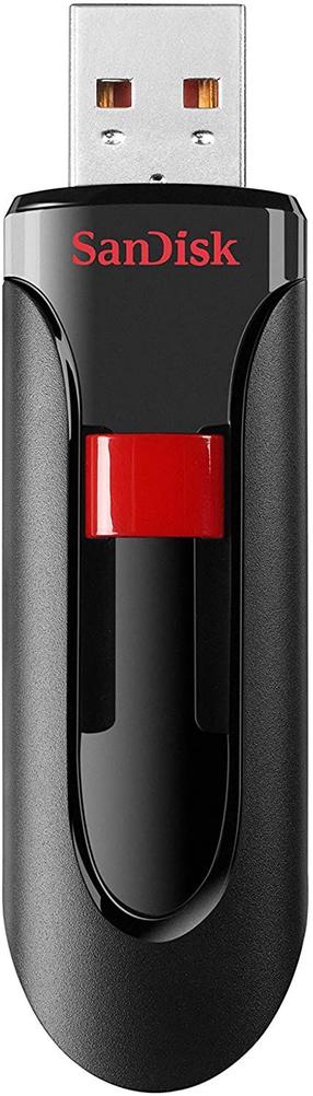 USB atmintinė SanDisk Cruzer Glide, juoda sp./raudona sp., 256 GB