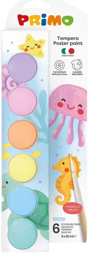 Värv guašš Primo Pastel, 25 ml, 6 värv., 6 tk