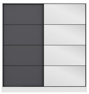 Шкаф Kalune Design Kale 3967, антрацитовый цв./белый цв., 52 см x 18 см x 210 см, с зеркалом