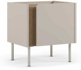 Naktinis staliukas Kalune Design Lucile, ąžuolo sp./smėlio ruda sp., 47.8 cm x 45.5 cm x 35 cm