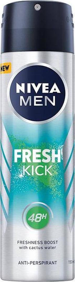 Vīriešu dezodorants Nivea Fresh Kick 48h Anti-perspirant spray, 150 ml