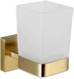 Стакан и держатель для ванной комнаты Mexen Vox, золотой цв., 8.8 см x 10.5 см x 7 см