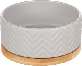 Миска для животного Flamingo Bianco, 0.99 л, 16 см x 16 см x 7.7 см, серый цв.