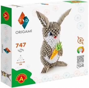 Popierinių figūrų gaminimo rinkinys Alexander 3D Origami Rabbit, ruda sp./balta sp./žalia sp.