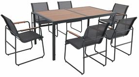 Aiamööbli komplekt Patio Harlem, must v./pruun v., 6 istekohta