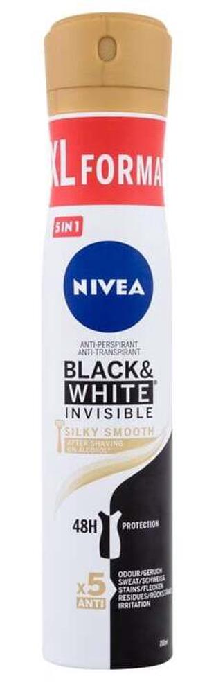 Kūno dezodorantas Nivea Black & White Invisible Silky Smooth, 200 ml