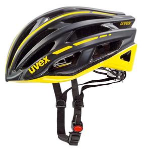 Dviratininkų šalmas vaikams Uvex 5 Race, juoda sp./geltona sp., 52-56 cm