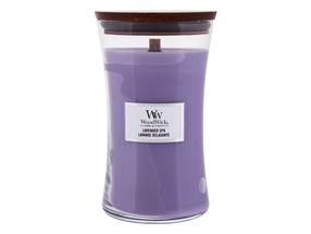Svece, aromātiskā WoodWick Lavender Spa, 120 h, 609.5 g, violeta krās.