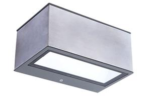 Sieninis lauko šviestuvas Lutec Gemini, 10.5W, LED, IP54, sidabro sp., 6.5 cm x 8.9 cm