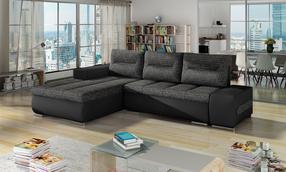 Kampinė sofa Ottavio Berlin 02, Soft 11, juoda sp./tamsiai pilka sp., kairinė, 180 x 275 cm x 85 cm