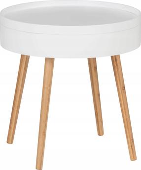 Kavos staliukas Zeller Finja, ruda sp./balta sp., 49.5 cm x 49.5 cm x 51.5 cm