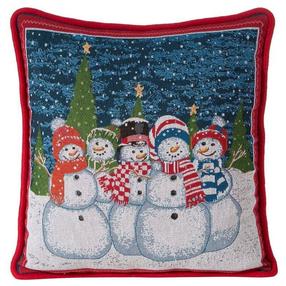 Kalėdinis dekoratyvinės pagalvėlės užvalkalas PSWA-148, mėlyna sp./balta sp./raudona sp., 45 cm x 45 cm