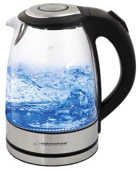Elektriskā tējkanna Esperanza Yosemite EKK012, 1.7 l, caurspīdīga krās.