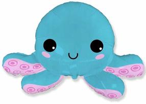 Balionas figūrinis Flexmetal Octopus, mėlyna sp./rožinė sp.