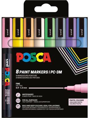 Universaalne markerite komplekt Posca PC-3M, ühepoolsed, mitmevärviline, 8 tk