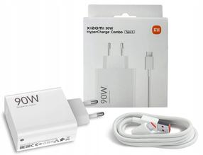 Telefono įkroviklis Xiaomi HyperCharge Combo, USB Type A female, 7.3 cm, balta sp., 90 W