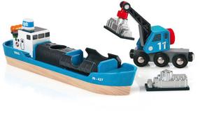 Игрушечные тракторы с аксессуарами Brio World Freight Ship & Crane 33534, многоцветный