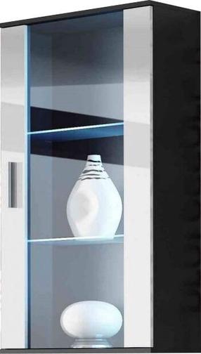 Vitrina Cama Meble Soho 2, balta/juoda, 60 cm x 29 cm x 115 cm