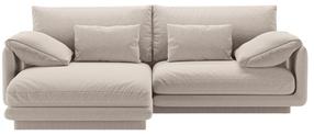 Kampinė sofa Micadoni Torino Structured, šviesiai smėlinė, kairinė, 220 x 170 cm x 83 cm
