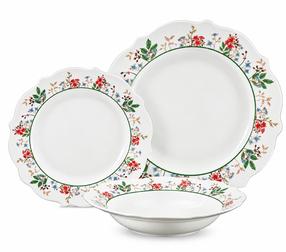 Pusdienu servīze Ambition Rosalia, porcelāna, daudzkrāsaina, 18 gab.