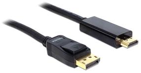 Провод Delock Displayport to HDMI Display port male, HDMI 19 pin male, 5 м, черный цв.