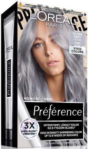 Juuksevärv L’Oréal Paris Preference Vivid Colors, silver grey (soho) v., 10.112, 60 ml