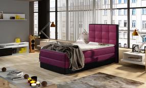Lova viengulė continental Aster Mat Velvet 68, Mat Velvet 99 Right, 90 x 200 cm, violetinė sp., su čiužiniu, su grotelėmis