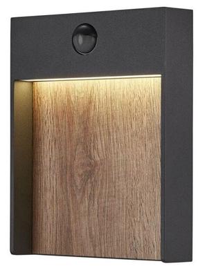 Sieninis lauko šviestuvas SLV Flatt Sensor, 13W, LED, IP54, ruda sp./antracito sp., 18 cm x 23 cm