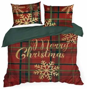 Kalėdinis patalynės užvalkalų komplektas Estrella PTT-023, raudonas/žalias, 200 x 220 cm